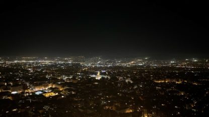 Vue D'Athènes De Nuit